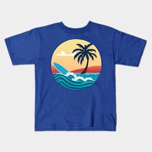 tropical surf Kids T-Shirt